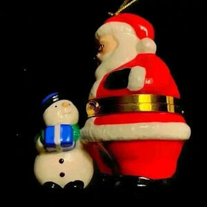 Lenox Santa & Snowman Trinket Hinged Ornament